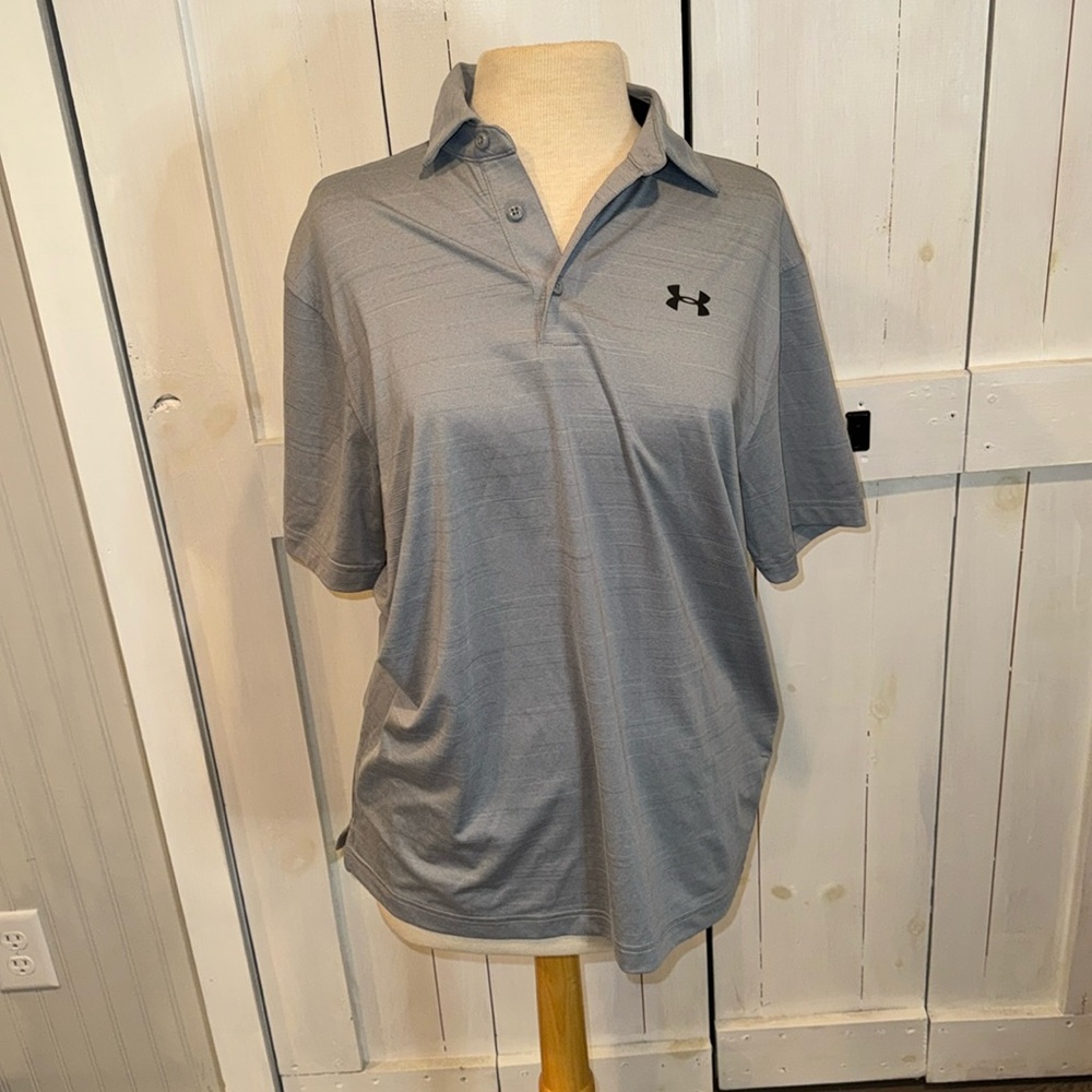 NWT Under Armour Heat Gear Loose Grey Polo Shirt